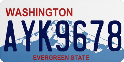 WA license plate AYK9678