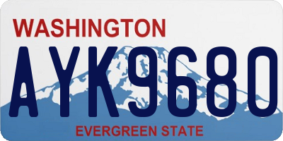 WA license plate AYK9680