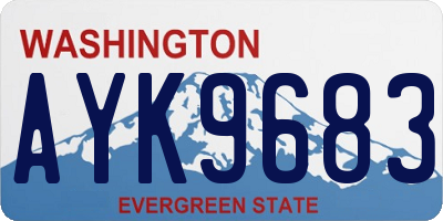 WA license plate AYK9683