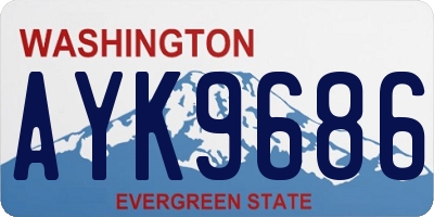 WA license plate AYK9686