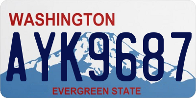 WA license plate AYK9687