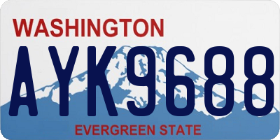 WA license plate AYK9688