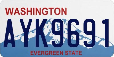WA license plate AYK9691