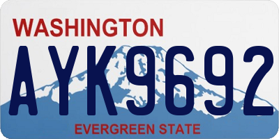 WA license plate AYK9692