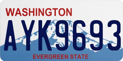 WA license plate AYK9693