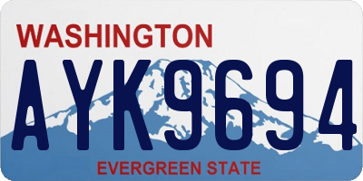 WA license plate AYK9694