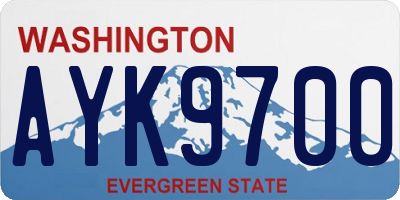 WA license plate AYK9700