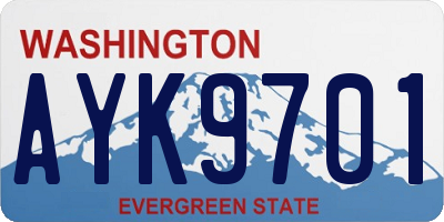 WA license plate AYK9701