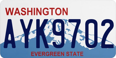 WA license plate AYK9702