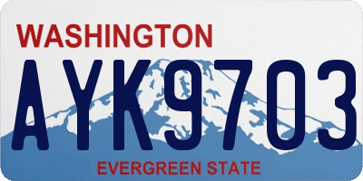 WA license plate AYK9703