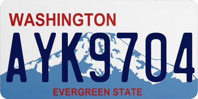 WA license plate AYK9704