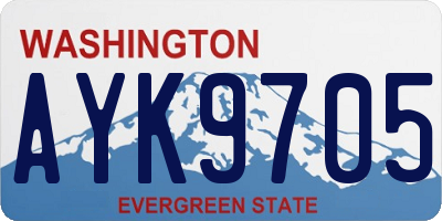 WA license plate AYK9705