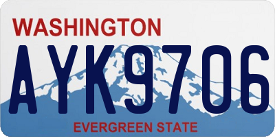 WA license plate AYK9706