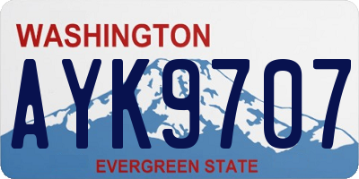 WA license plate AYK9707