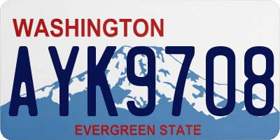 WA license plate AYK9708