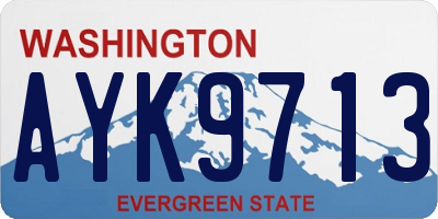 WA license plate AYK9713