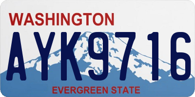 WA license plate AYK9716