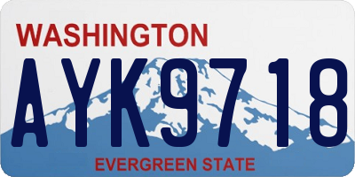WA license plate AYK9718