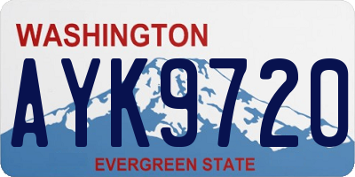 WA license plate AYK9720