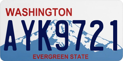 WA license plate AYK9721