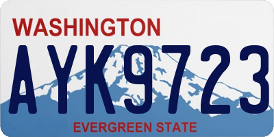 WA license plate AYK9723