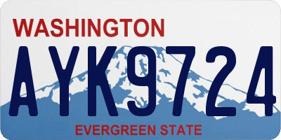 WA license plate AYK9724