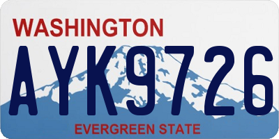 WA license plate AYK9726