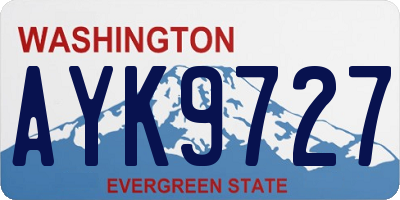WA license plate AYK9727