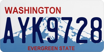 WA license plate AYK9728