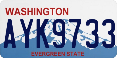 WA license plate AYK9733