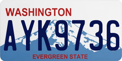 WA license plate AYK9736