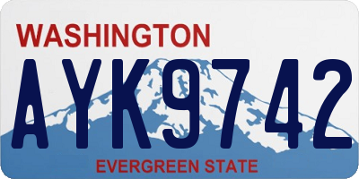 WA license plate AYK9742