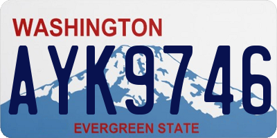 WA license plate AYK9746