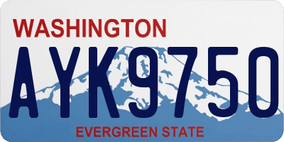 WA license plate AYK9750