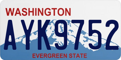 WA license plate AYK9752