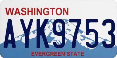 WA license plate AYK9753