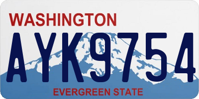 WA license plate AYK9754
