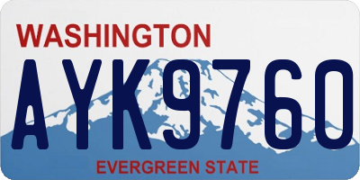 WA license plate AYK9760