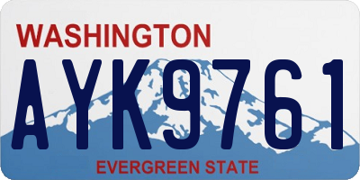 WA license plate AYK9761