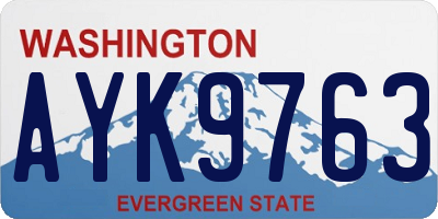 WA license plate AYK9763