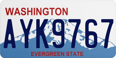 WA license plate AYK9767