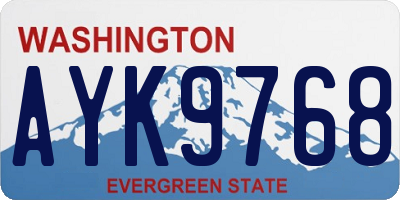 WA license plate AYK9768