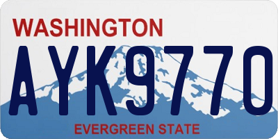 WA license plate AYK9770