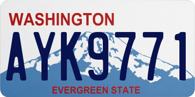 WA license plate AYK9771