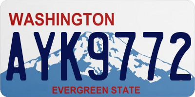 WA license plate AYK9772