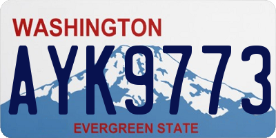 WA license plate AYK9773