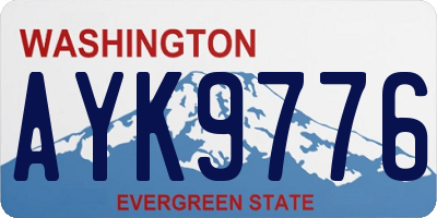WA license plate AYK9776