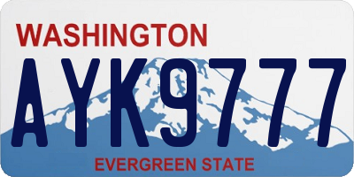 WA license plate AYK9777