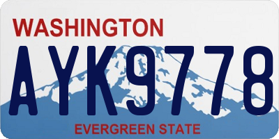 WA license plate AYK9778
