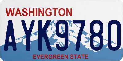 WA license plate AYK9780